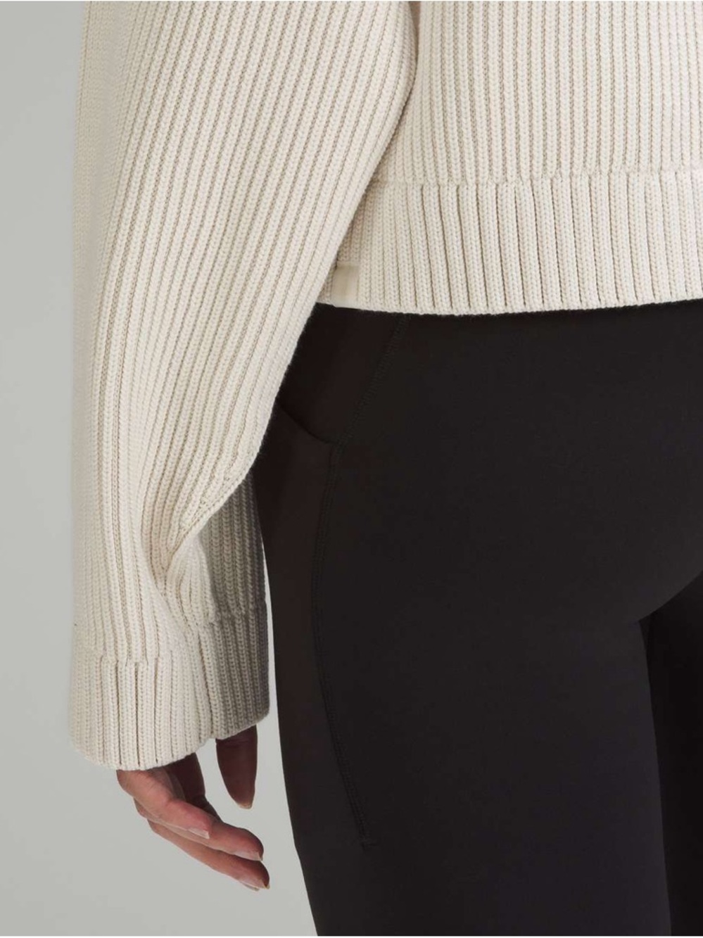 Lululemon Cotton-Blend Crewneck Cardigan L/XL Bone - Picture 10 of 10